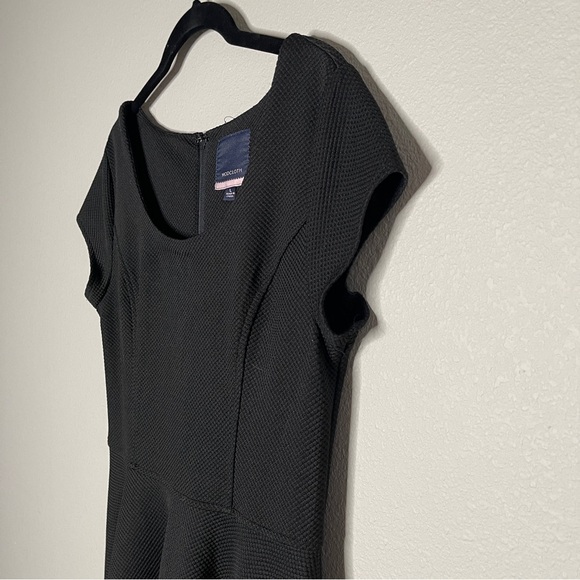 ModCloth Black Fit & Flare Lace Hem Midi Dress | Size Large - Picture 9 of 16